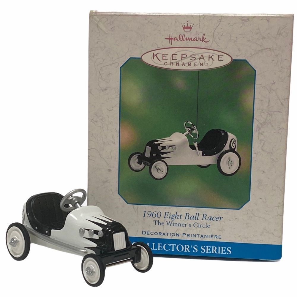 Hallmark‎ Keepsake Ornament 1960 Eight Ball Racer Vintage Style Jeep Car Novelty